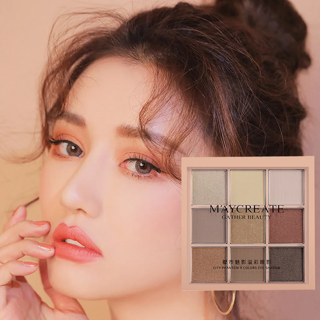

M`AYCREAT 9Color Pearl Light Matte Eye Shadow Disc Bling Bling Eye Shadow Makeup Cosmetic Palette Eyeshadow