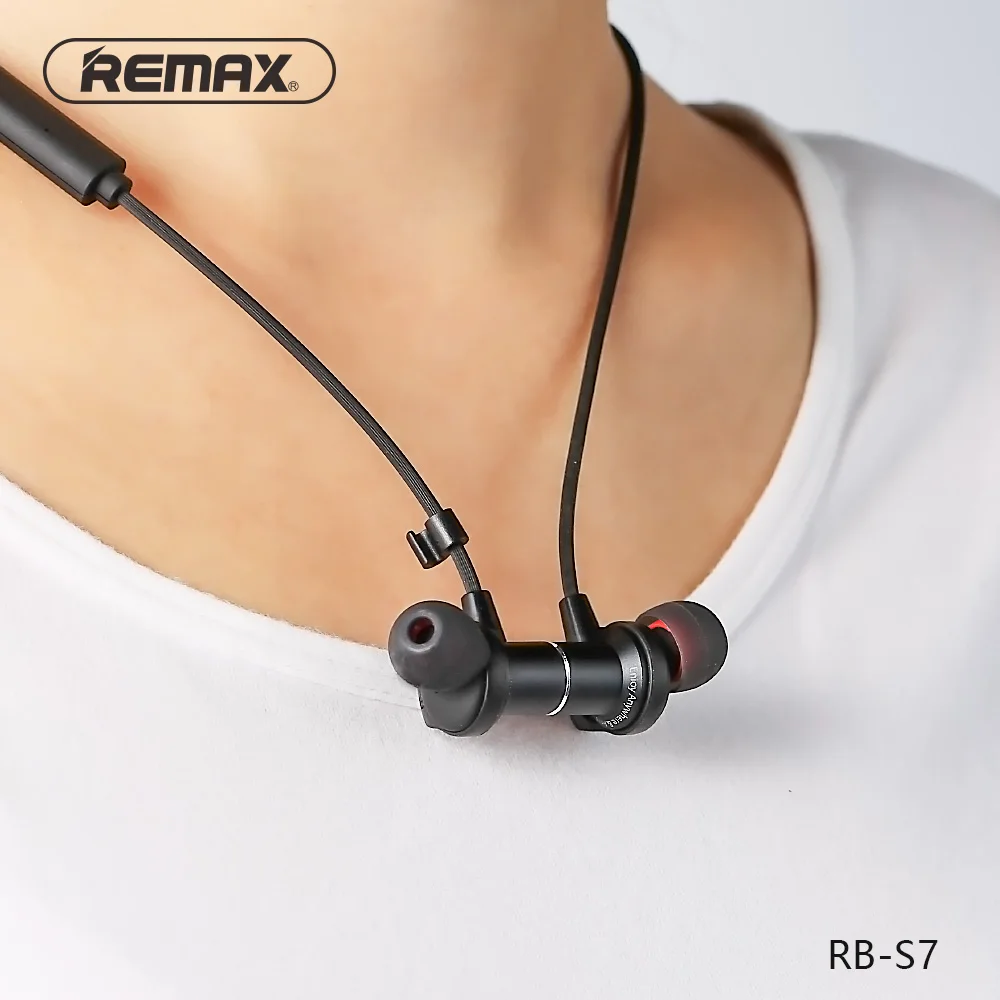 

Remax S7 Bluetooth 4.1 sport Magnetic Adsorption Metal hifi Wireless sport earphone Earbuds headset with MIC for Smart Phones