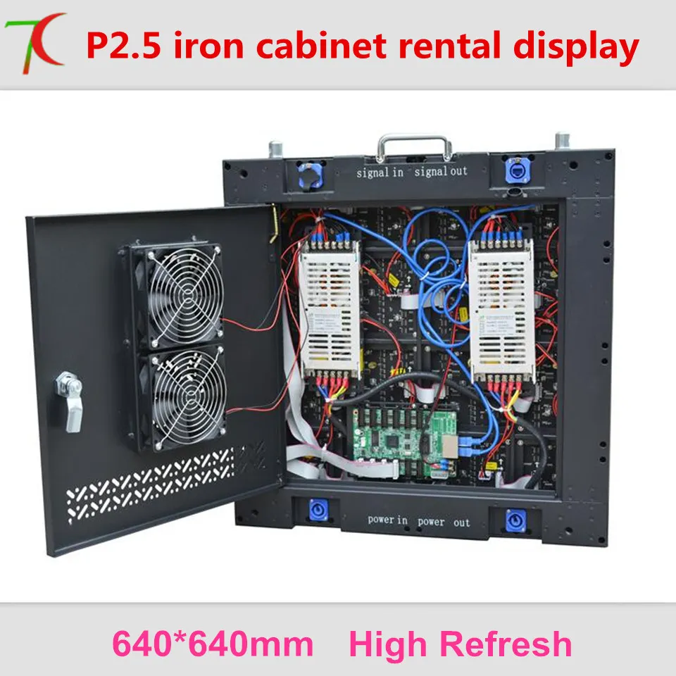 

640*640mm high refresh P2.5 iron cabinet with door led display for rental screen