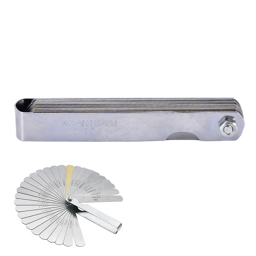 1 set Guitar 32 Blade Feeler Gauge Set Metric Imperial Measure Tune Up Gap Tool high quality | Спорт и развлечения