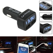 3.1A Быстрый Dual USB Зарядное Устройство Для Мобильного Телефона Напряжения Метр Монитор Автомобиля USB Adpater Зарядное Устройство для Смартфонов с Голубой СВЕТОДИОДНЫЙ Дисплей