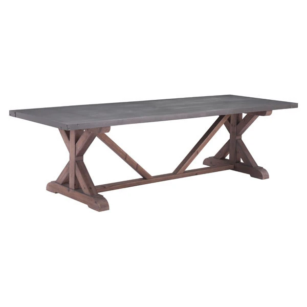 Durham Dining Table Gray & Distressed Fir