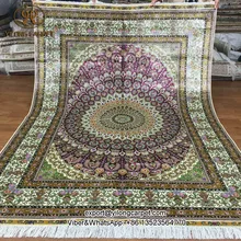Yilong 5’x7′ cúpulas superior patrones de seda pura carpet anudadas a mano persa alfombra de seda (s109a5x7)