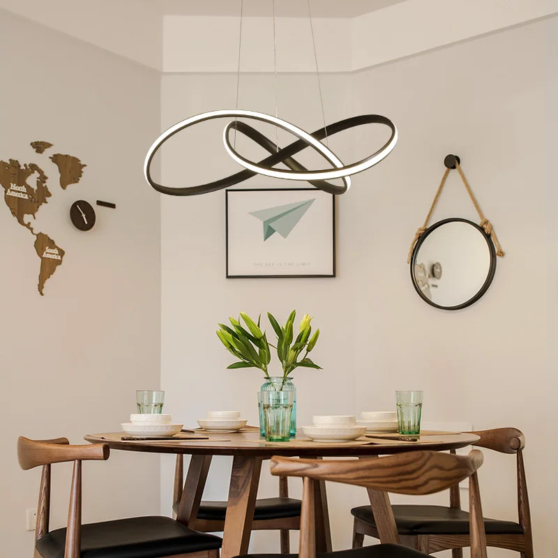 

Pendant Light Kitchen Bar Bedroom suspension hanging Black White Hanging Light 110V 220V Luminaire Suspendor Modern Pendant Lamp