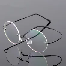 Steve works – monture de lunettes optique ronde sans bords, pliable, Ultra-léger, en titane, Style étoile, pour myopie