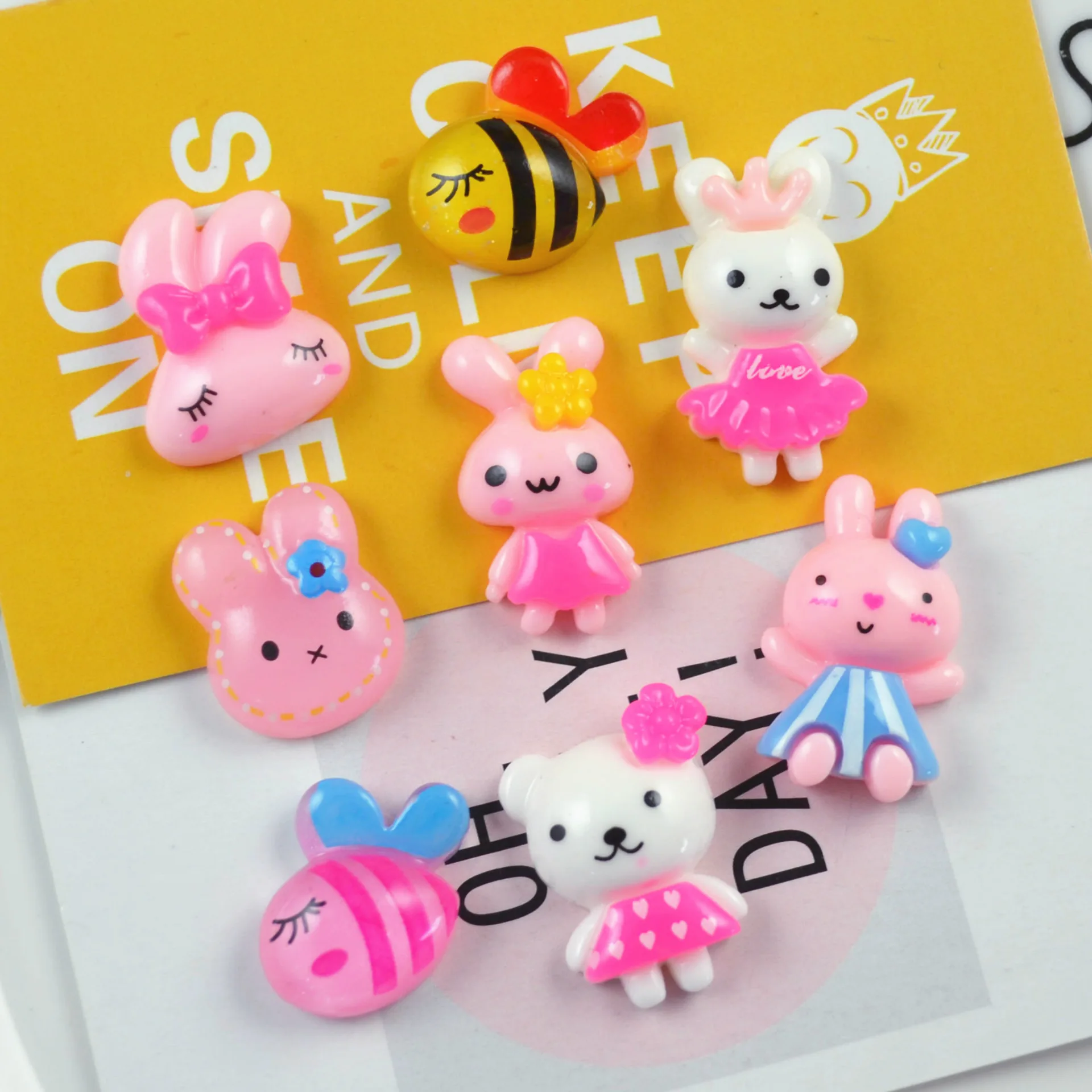 

New Cute Rabbit Charms for Slime Filler Stress Relief DIY Polymer Addition Slime Accessories Toy Lizun Model Tool for Kids Toy E
