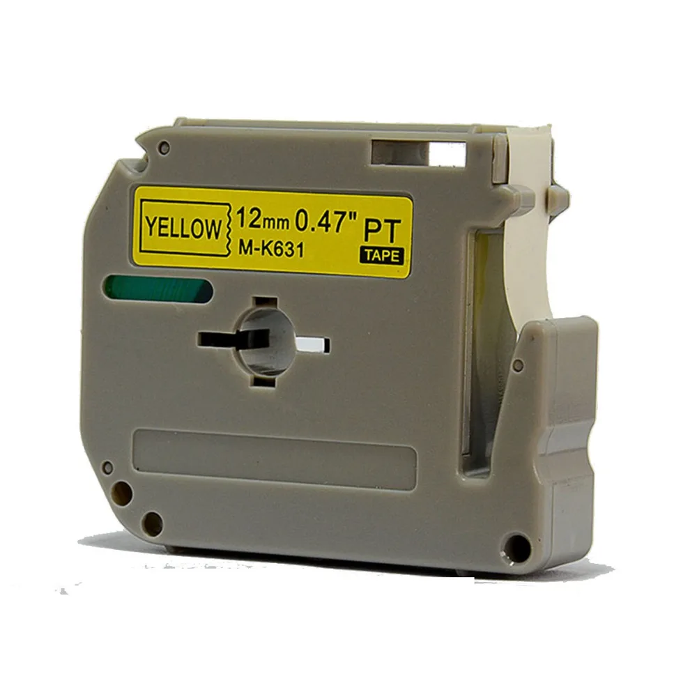 

Compatible P-touch label tape M-K631 MK-631 mk631 Black on Yellow M tape for PT100, PT110, PT printer