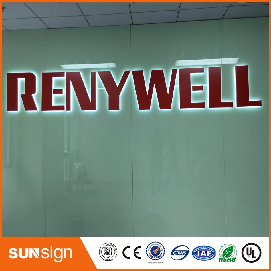 Factory direct sale stainless steel backlit signage store front logo