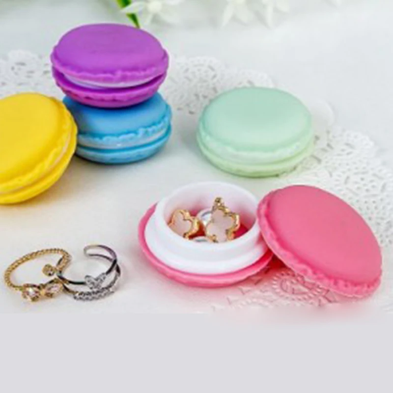 

Cute Macarons Box Portable Hard Mini Jewelry Ring Necklace Candy Pills Carrying Case Organizer Storage Box Dropshipping