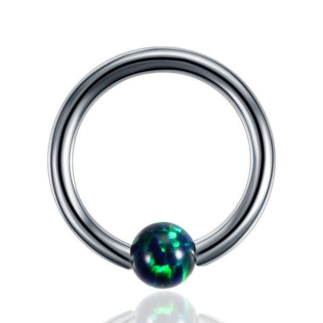 16g G23 Titanium Nose Rings Opal Captive Bead Rings Nose Piercing Ear Cartilage Rings Earring Piercing Charming Jewelry