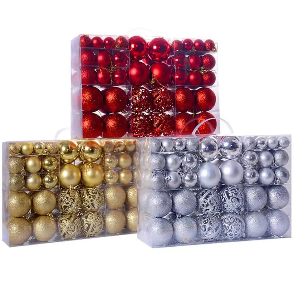 

Christmas Ball Ornaments, 100Pcs Bauble Hanging Xmas Ball Ornament Gift for Christmas Tree Home Party Decoration