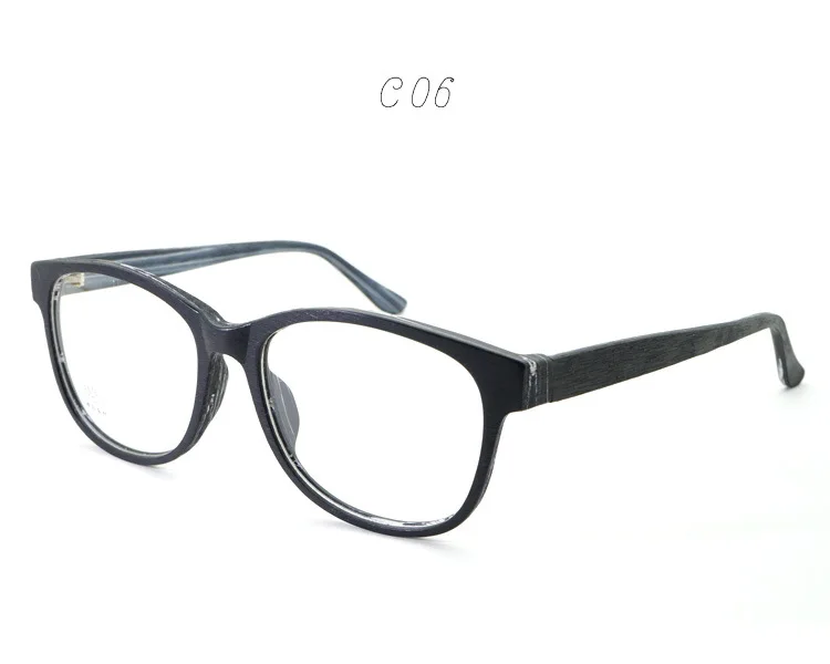 Ретро прозрачные линзы круглые очки мужские деревянные очки с узором оправа Женские Модные оптические очки винтажные очки - Цвет оправы: C06