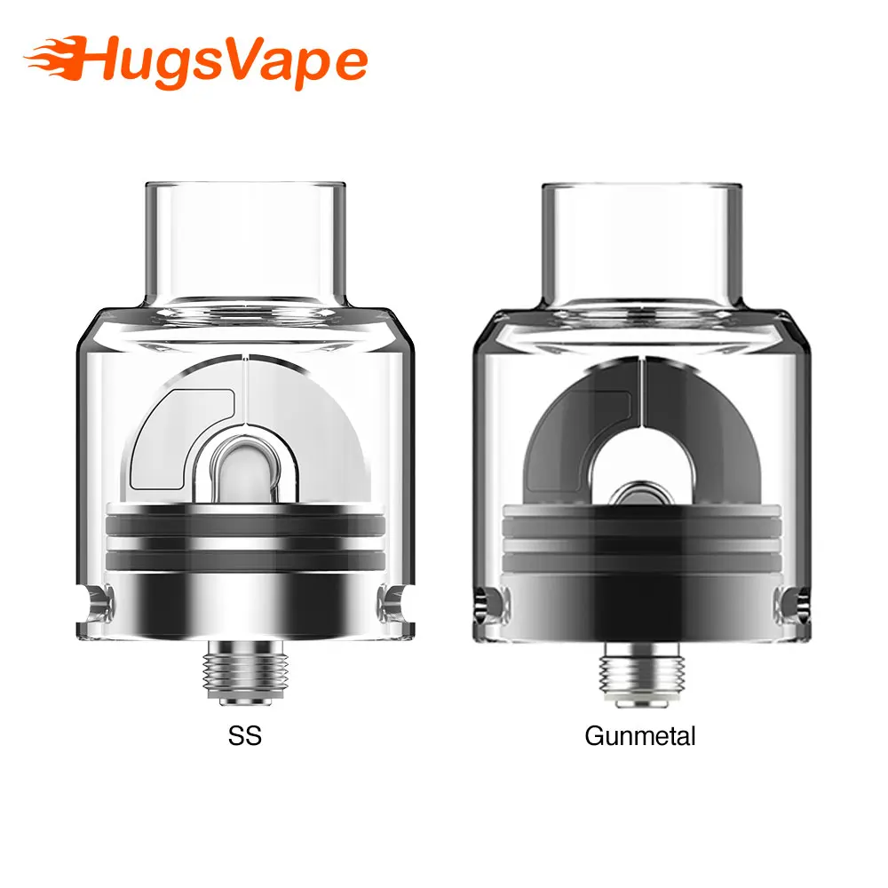 

New Original Hugsvape Ring Lord RDA Tank Single Coil Configuration Tornado Style Airflow Spit-Black Proof Design E Cig Atomizer