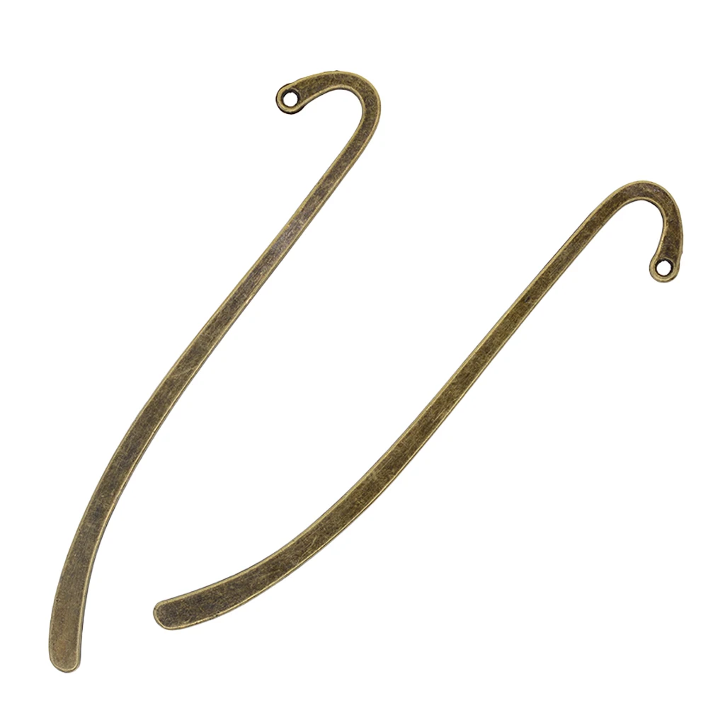 40pcs 87mm Vintage Silver Gold Bronze Copper Colors Beading Flat Bookmarks With Loop DIY Making Jewelry Findings