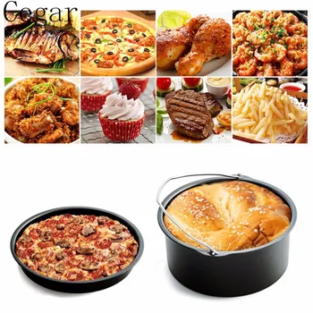 

5pcs /set Home Air Frying Pan Accessories Fryer Baking Basket Pizza Plate Grill Pot Mat Multi-functional Kitchen Accessory