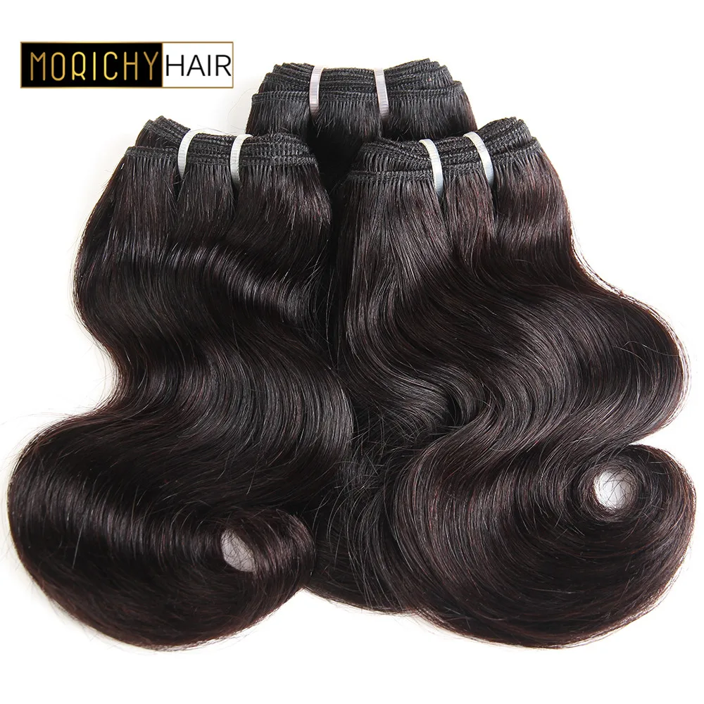 MORICHY 50 г волнистые человеческие волосы пучки волос Реми бразильские пучки волос плетение 8 дюймов 1/2/4 шт. человеческие волосы для наращивания натурального Цвет