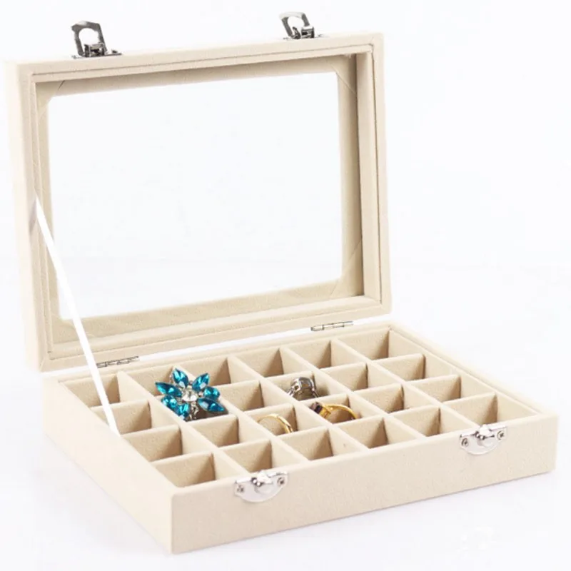 1Pcs-2412-Grids-Velvet-Jewelry-Box-Rings-Earrings-Necklaces-Makeup-Holder-Case-Organizer-Women-Jewelery-Storage-HG0485 (2)