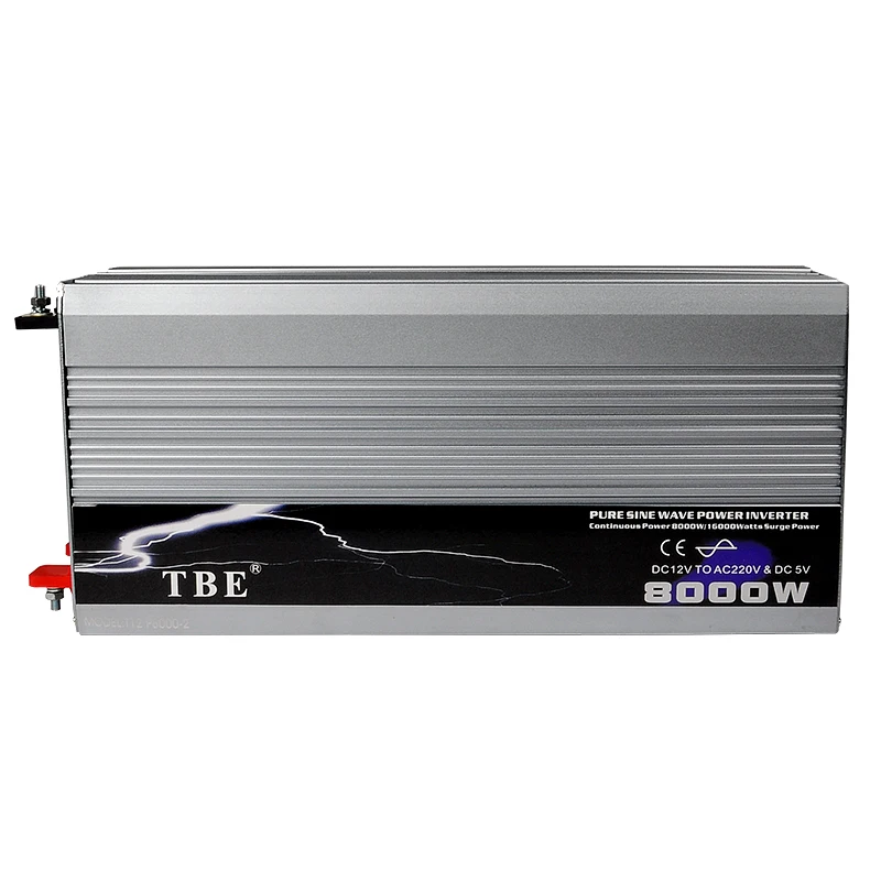 TBE 8000 W Мощность инвертор DC12V 24 V 48 V постоянного тока до AC220V 110 V авто Инвертор с чистым синусом Мощность преобразователь с USB разъем