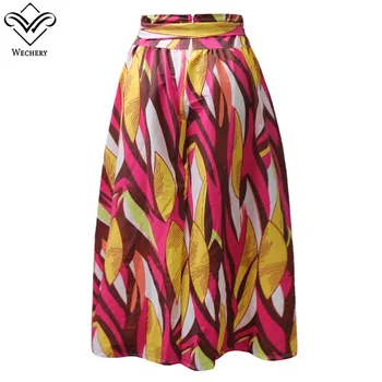 

Wechery Womens African Clothes Kanga Clothing M-5XL Plus Size Skirt Long Red Green Slim Skirts