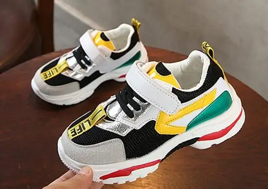 

AI LIANG Plaid Rubber Insole Boys Girls Shoes for Sports Hook Platform Casual Shoes for Children Sneakers
