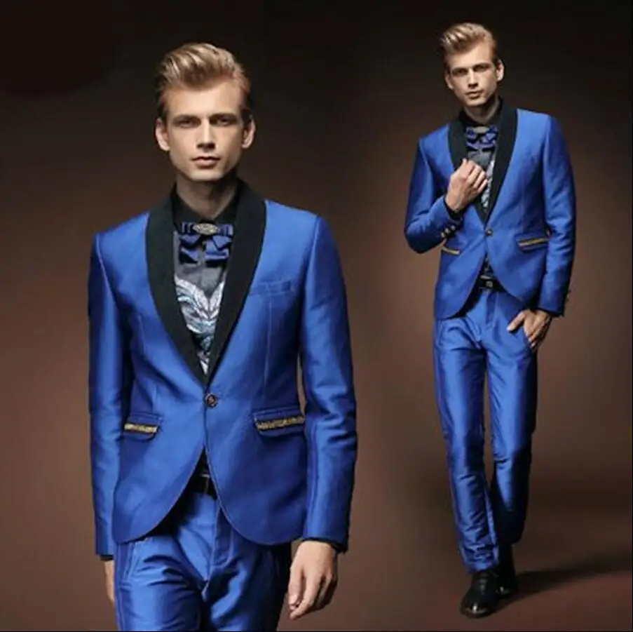 Aliexpress.com : Buy New Royal Blue Prom Men Suits Style Suits Slim Fit ...