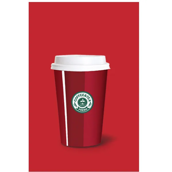 50 шт креативные толстые одноразовые бумажные стаканчики 500 мл красный белый зеленый кофе сок напитки холодный и горячий напиток упаковки кружки с крышками - Цвет: Cup and Lid 2