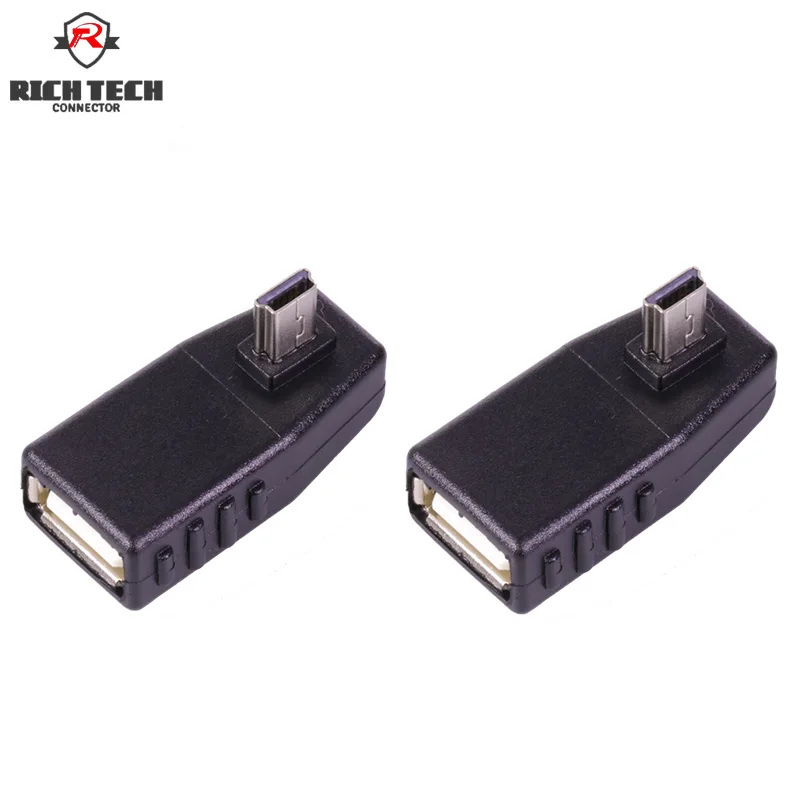 

Right angle MINI USB male plug to USB A Female jack adapter Elbow extend adapter