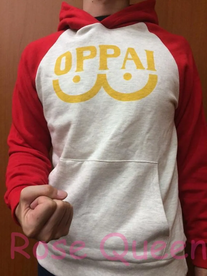 NielijuanST Adult Man Punch Hoodie One Saitama Oppai Sweatshirt Costume Hooded Cosplay Jacket Outfit XXL 