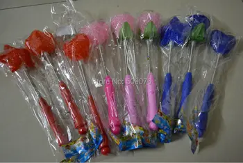 

Free shipping 144pc/lot light up particles stick LED Flashing rose Stick Princess Wand Birthday Cheer Toy Party Favor