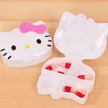 Милый розовый лук hello kitty коробка для таблеток Органайзер Медицина Витамин хранения путешествия AA-9