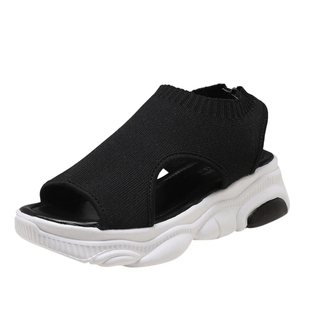 

SAGACE Women Bear Bottom Female Sandals Knit Socks Fish Mouth Flat Sports Shoes Sexy High Quality Outside Sandals Ladies Shoes