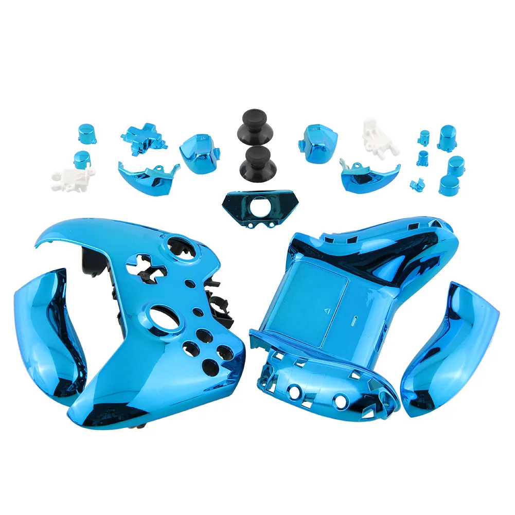 

New Wireless Game Controller Shell Housing Chrome Blue Repair Parts For Microsoft Xbox One Replacement