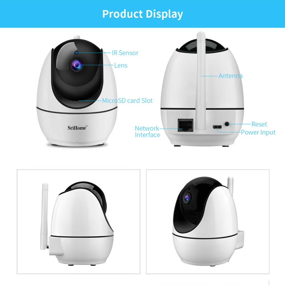 SriHome SH026 WiFi 1080P умная IP камера ИК ночная версия Обнаружение движения двухсторонняя