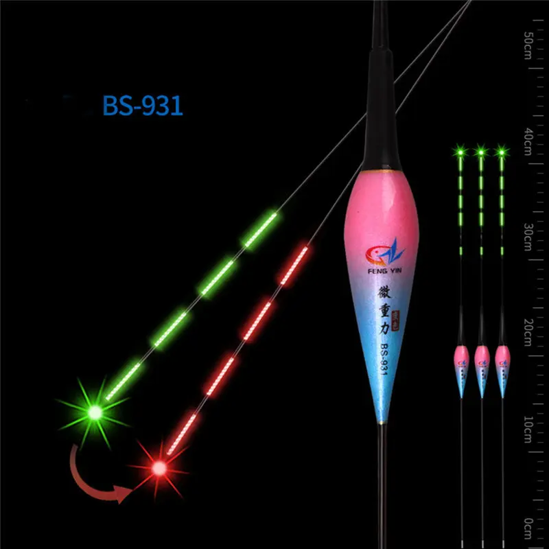Светящийся смарт-светодиодный поплавок для рыбалки с высокой чувствительностью, сигнализация для изменения цвета рыбы, электронный буй, плавающий поплавок, 6 - Цвет: BS-931
