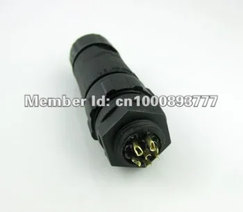 

(10 sets\lot) Led light adapter 6pin panel mount Waterproof connector 500V/10A
