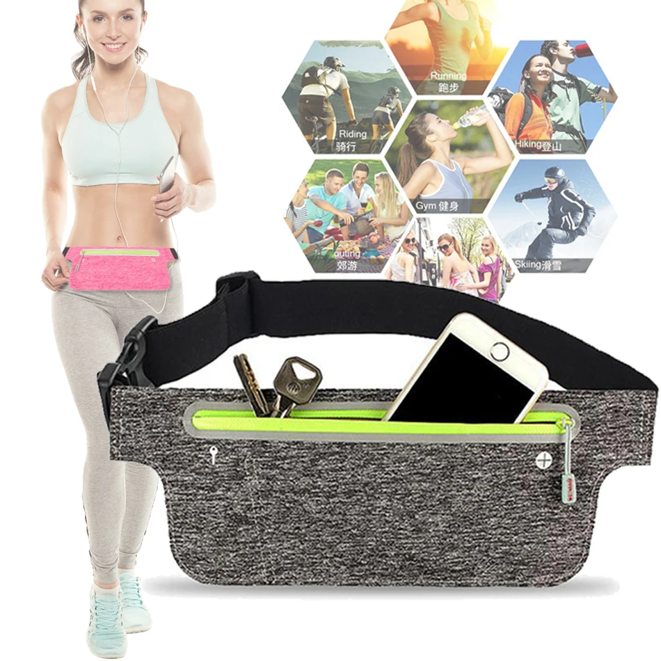 

Ultra-thin Waist Bag For Samsung S9 S8 J8 J7 J5 2017 note 8 7 5 Sport Case Universal Pouch phone Belt Cover Waist Running Pocket