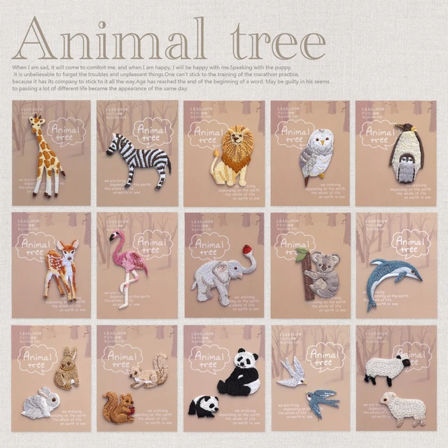 Animal Tree Sheep cat dog patch Cute baby's clothing patches backpack  decoration small applique small iron on patch cartoon