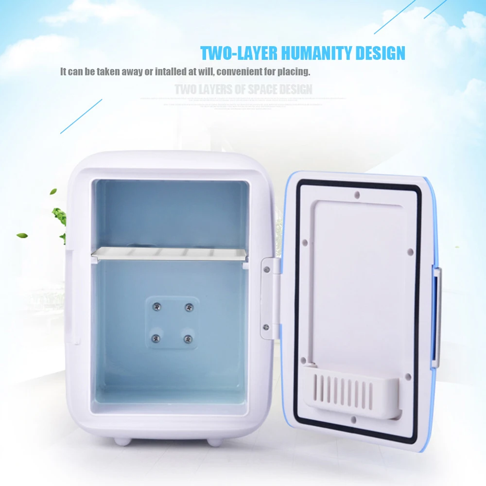 

Universal New 4L Mini Car Fridge Freezer Cooler Warm Use 12V Portable Icebox Travel Refrigerator for Camping Driving Pink