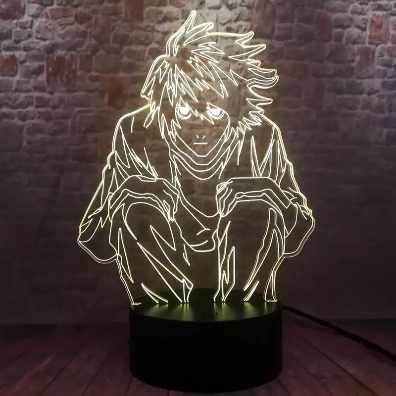 

Model Death Note L Figma Light-up Model 3D Illusion LED Lamp 7 Colors Changing Nightlight Japan Manga Anime Figure Toys