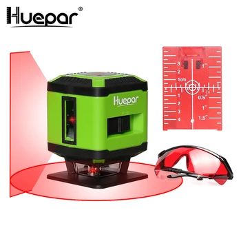 Huepar Red Beam Cross Line Laser Floor Laser Level for Tile Laying Square Leveling+Red Laser Glasses+Red Laser Target Plate Huepar Red Beam Cross Line Laser Floor Laser Level for Tile Laying Square Leveling+Red Laser Glasses+Red Laser Target Plate