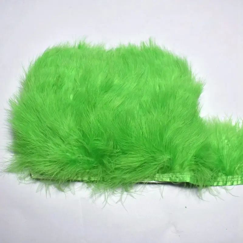 1 ярдов черные пушистые перья марабу планки ленты 8-10 см вечерние перья бахрома для DIY шитье платье одежда свадебные аксессуары - Цвет: Apple green