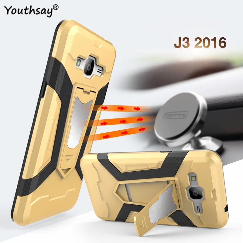 For Samsung Galaxy J3 2016 Case Luxury Armor Hard Back Cover J310 Fundas |