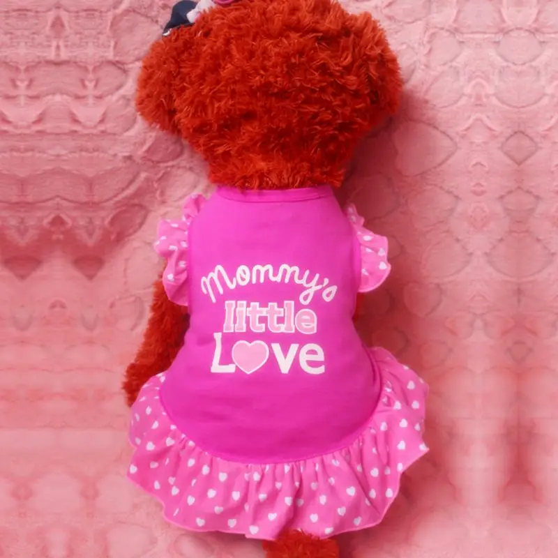 

Dog Summer Clothes Tee Shirt Casual Pet Dog T Shirts Apparel Costume Dot Tatt Letter Vest