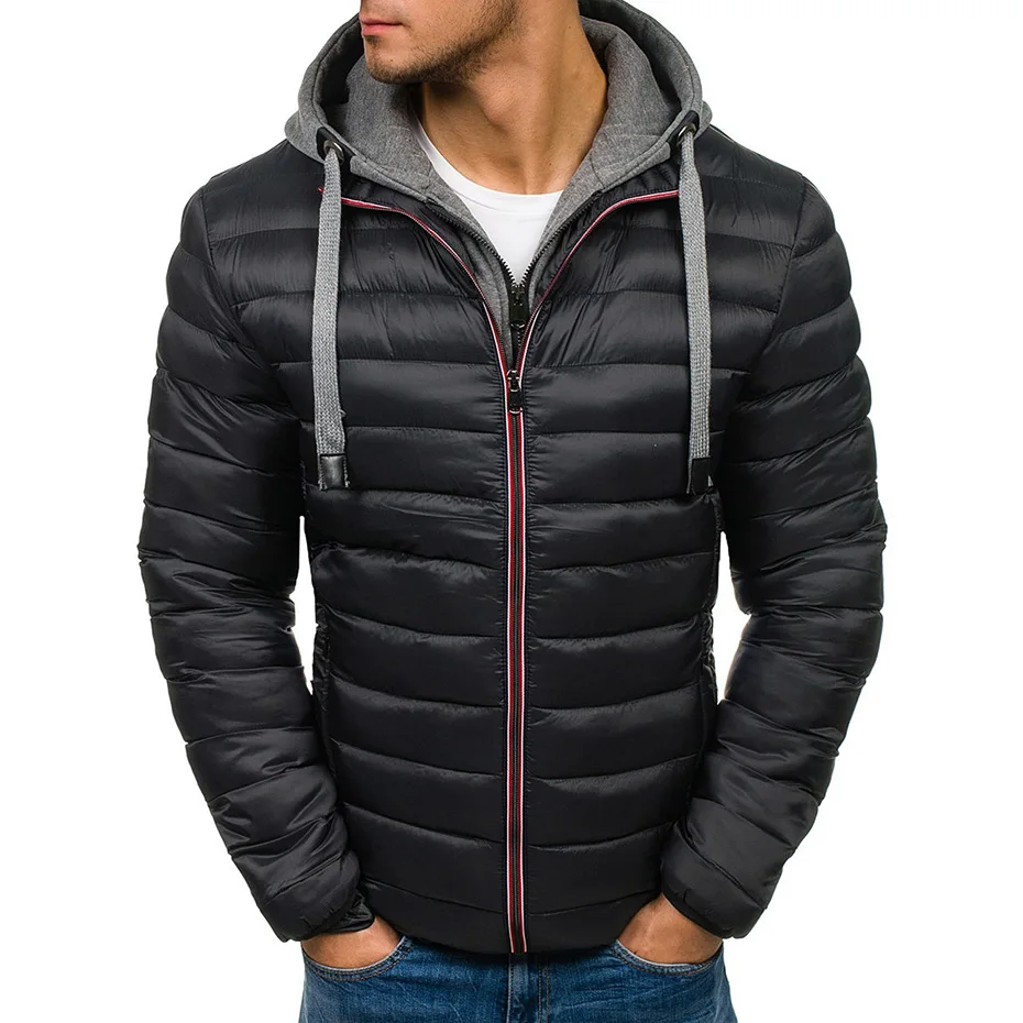 

Zogaa 4 Colors Plus Size S-3XL Men's Fashion Autumn and Winter Hooded Puffer Cotton Coat men jacket