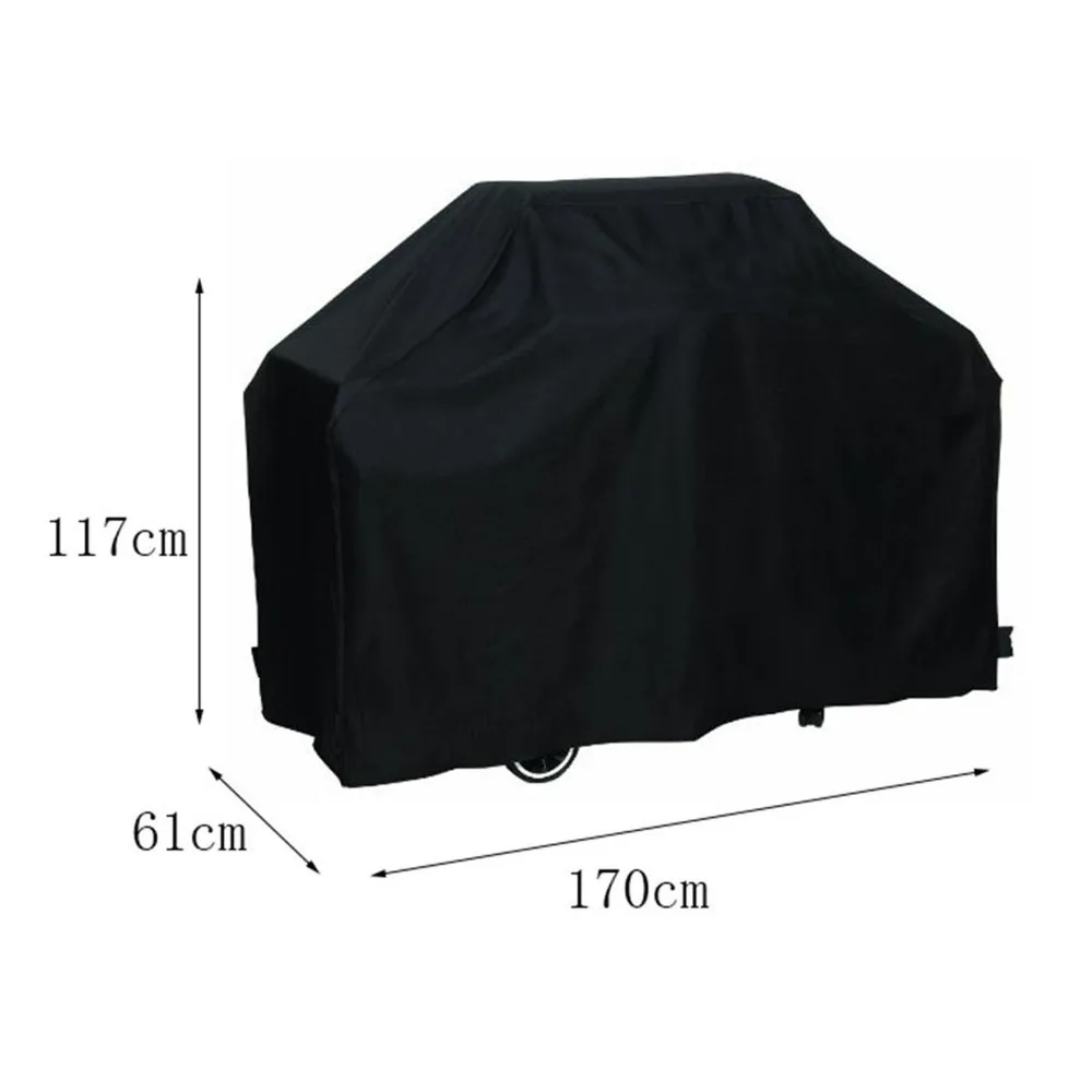 1Pc 100% High Quality Black Waterproof BBQ Cover Outdoor Rain Barbecue Grill Protector For Gas Charcoal Electric Barbeque Grill