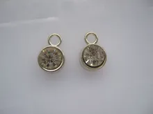 10pcs silver Round White imitation diamonds pendants fit Floating charms Bracelet necklace jewelry