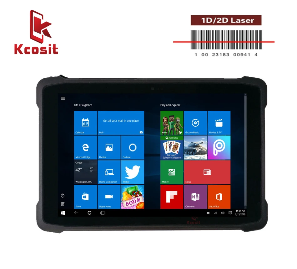 Считыватель штрих кодов PDA цифровой планшетный ПК с Windows Bluetooth 10 1 &quot IP67 терминал