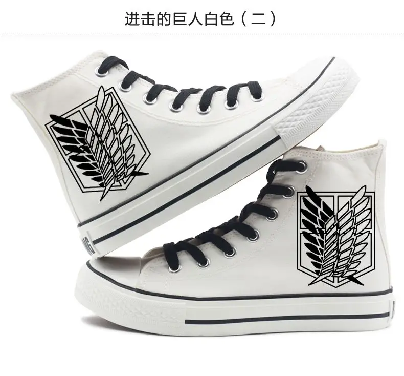 Новое поступление; обувь для костюмированной вечеринки «атака на Титанов»; парусиновая обувь унисекс на высокой платформе; Shingeki No Kyojin; обувь с принтом в японском стиле; 083007