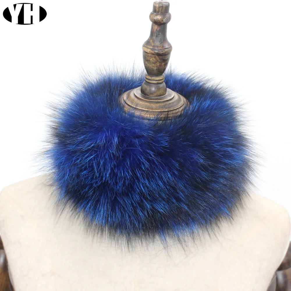 

Winter Women Natural fox Fur Scarf High elastic lady real fox fur Wraps rings Shrug Neck Warmer natural color collar Wholesale