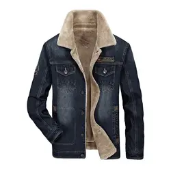 Военная Униформа осень зима куртки для мужчин бренд AFS джип джинсовая куртка Ретро Вышивка Толстая Теплая Флисовая пальто для